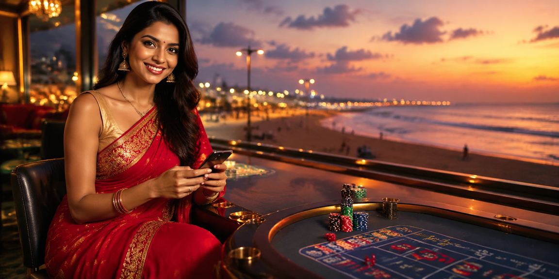 Players enjoying live casino dice game at Chennai Marina Beach